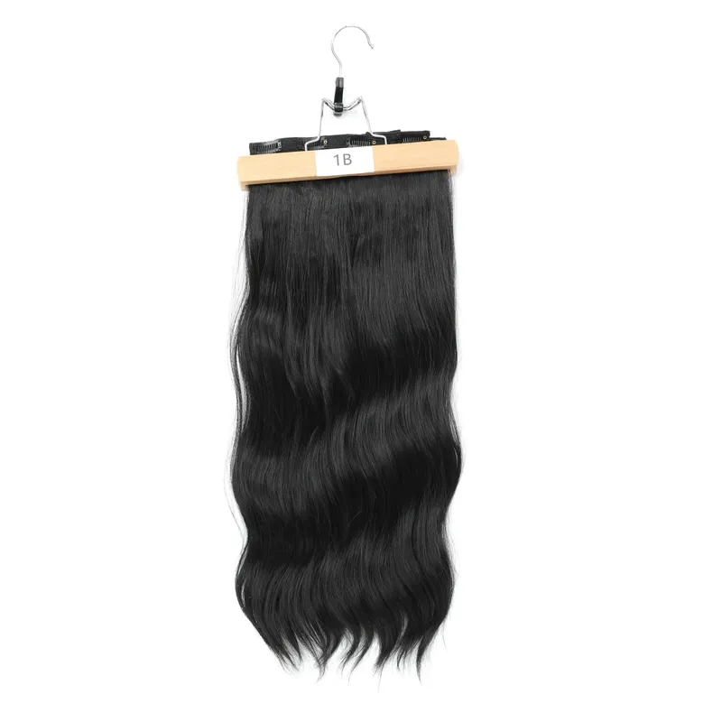 22Inch 220Gram 4Pcs Clips In Blond 613# Body Wave Bundles Ombre Light Brown 6# High Temperature Bio Synthetic Hair Extensions