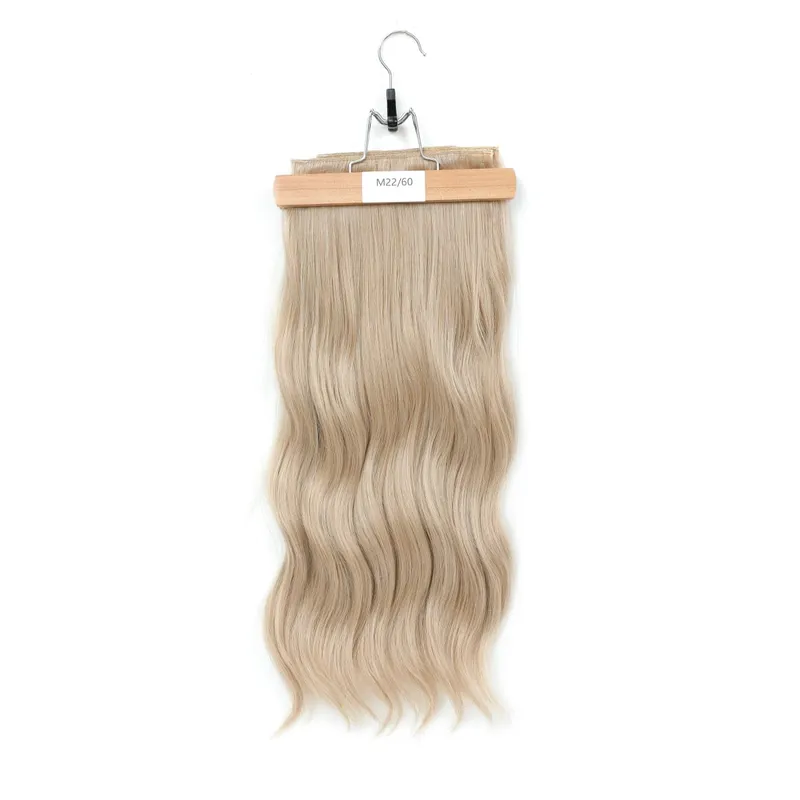 22Inch 220Gram 4Pcs Clips In Blond 613# Body Wave Bundles Ombre Light Brown 6# High Temperature Bio Synthetic Hair Extensions