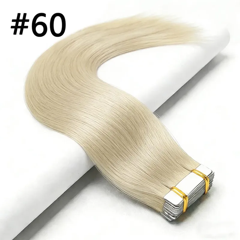 50g Straight Tape in Hair Extensions Human Hair 613 Color Bleach Blonde Seamless Skin Weft Tape in Real Human Hair Extension