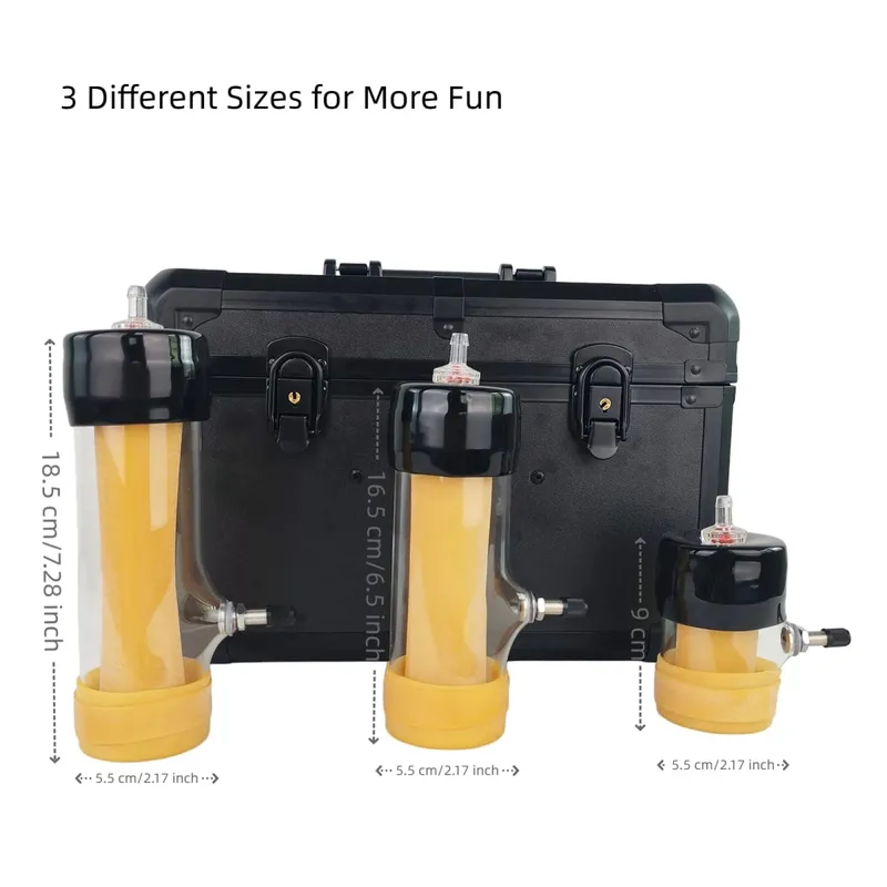 Automatic Male Masturbator 99 Modes Vacuum Suction Stroker Variable Frequency Machine with 3 Replaceable Silicone Sleeves Dual Remote Controls Portable Storage Case for Men Adult Sex Toy