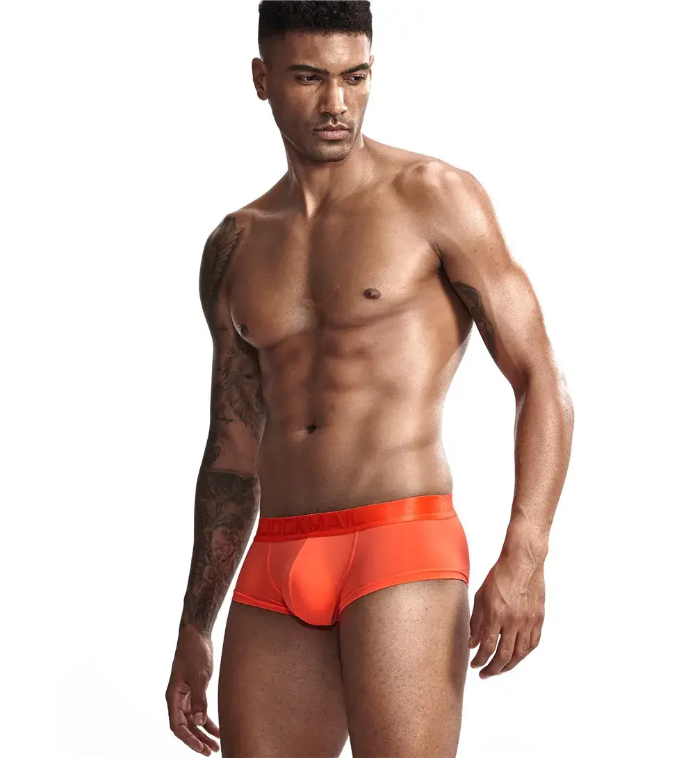 Jockmail Mens Panties Sexy Boxer Translucent Seamless Hombre Ice Silk Calcinhas New Brazilian Underwear Funny Lenceria De Hombre