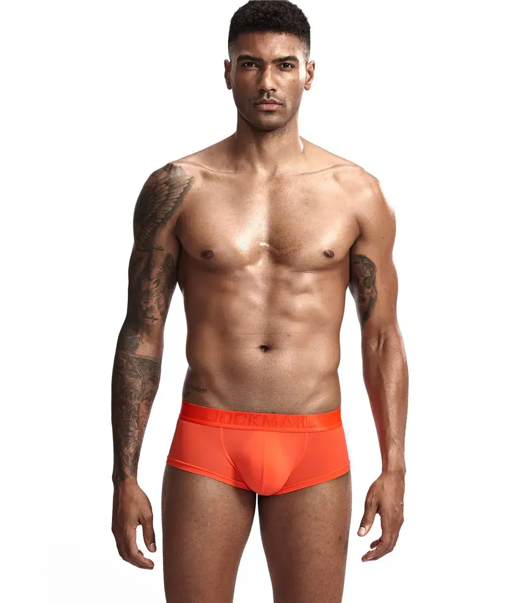 Jockmail Mens Panties Sexy Boxer Translucent Seamless Hombre Ice Silk Calcinhas New Brazilian Underwear Funny Lenceria De Hombre