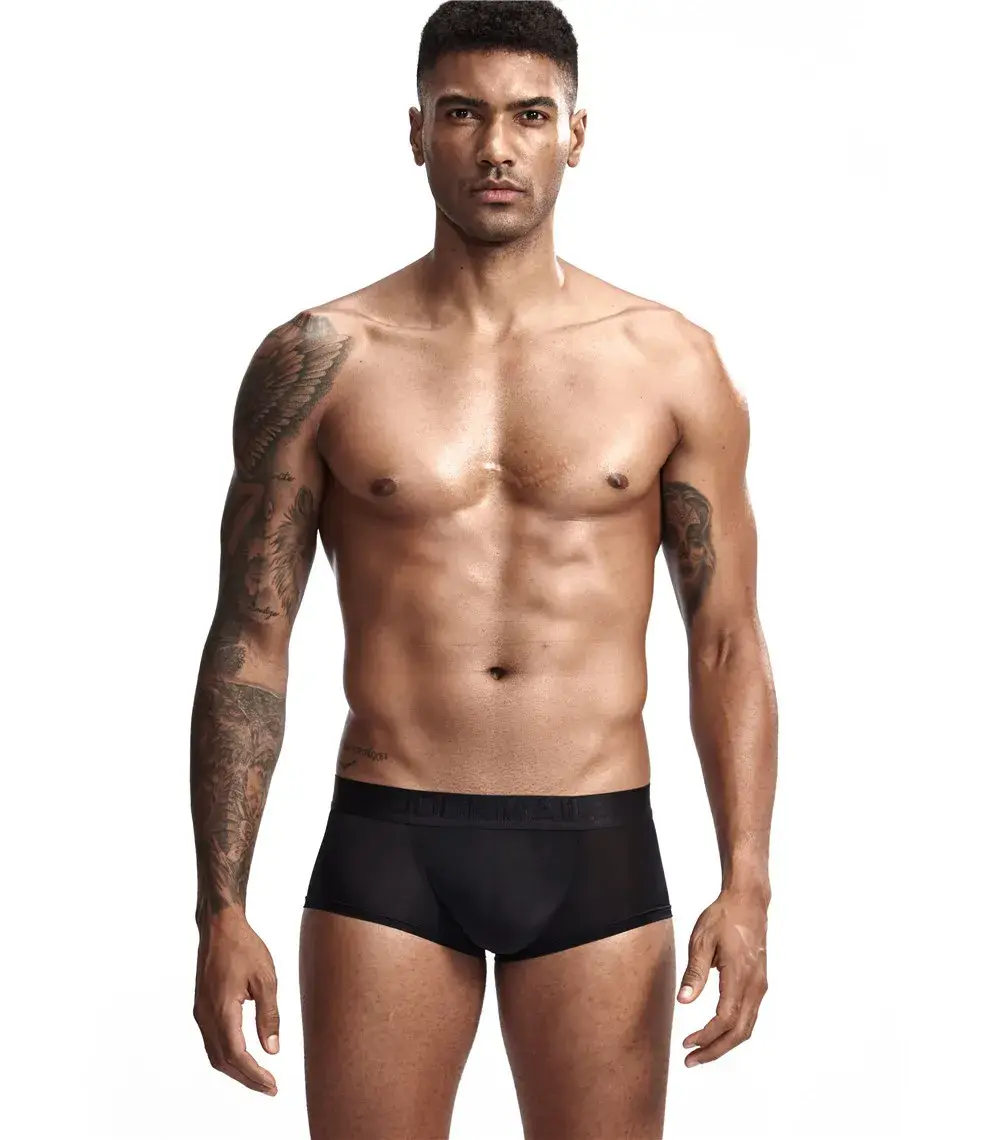 Jockmail Mens Panties Sexy Boxer Translucent Seamless Hombre Ice Silk Calcinhas New Brazilian Underwear Funny Lenceria De Hombre