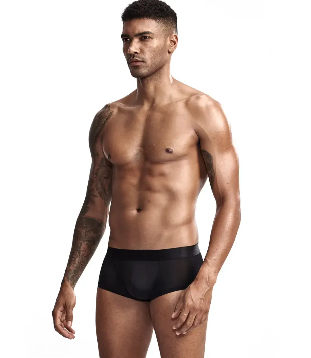 Jockmail Mens Panties Sexy Boxer Translucent Seamless Hombre Ice Silk Calcinhas New Brazilian Underwear Funny Lenceria De Hombre