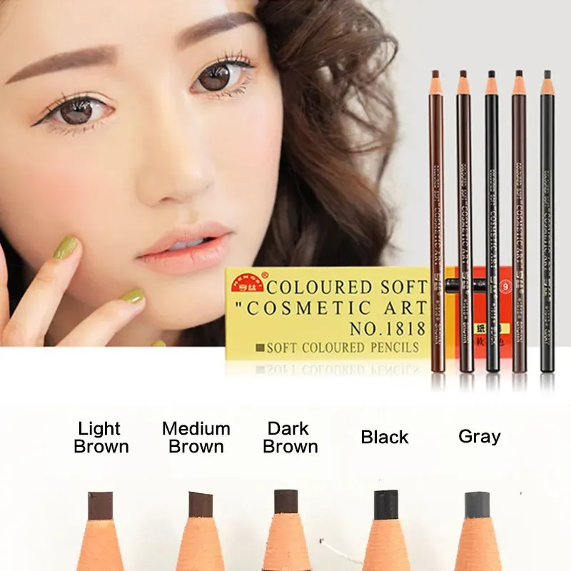 5pcs/Set Eyebrow Pencil Makeup Brown Eyebrow Enhancers Cosmetic Art Waterproof Pencil Tint Stereo Types Beauty Tools Cheap