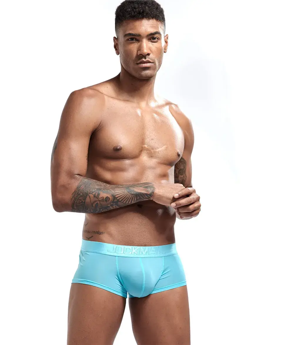 Jockmail Mens Panties Sexy Boxer Translucent Seamless Hombre Ice Silk Calcinhas New Brazilian Underwear Funny Lenceria De Hombre