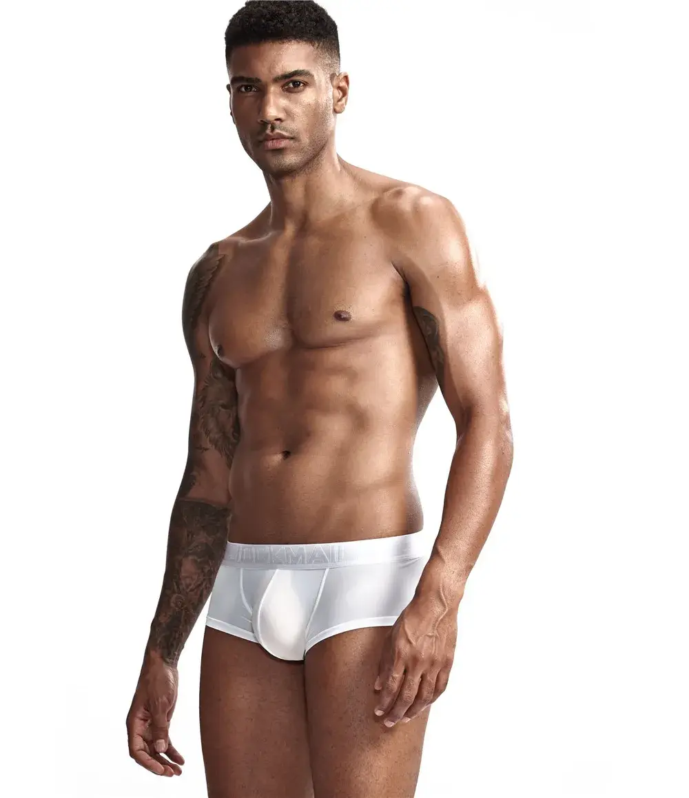 Jockmail Mens Panties Sexy Boxer Translucent Seamless Hombre Ice Silk Calcinhas New Brazilian Underwear Funny Lenceria De Hombre