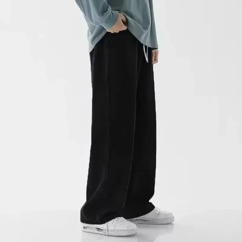 Men's Jeans Korean Version Student Casual Pants High Street Straight Loose Wide Leg Jeans Black Grey Blue Baggy Jeans