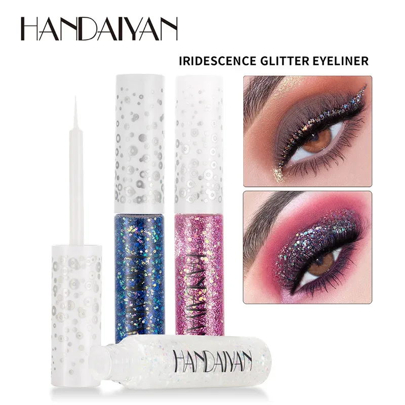 12 Colors Shiny Eye Liners Pigment Silver Rose Gold Color Glitter Liquid Eyeliner Metallic Colorful Makeup For Women