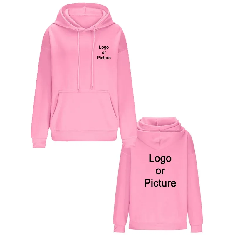 DIY Design Oversize Hoodies Women Fashion Customized Printed Loose Long Sleeve Shoulder Drop Cuff Sweathsirts Pullovers Sudadera