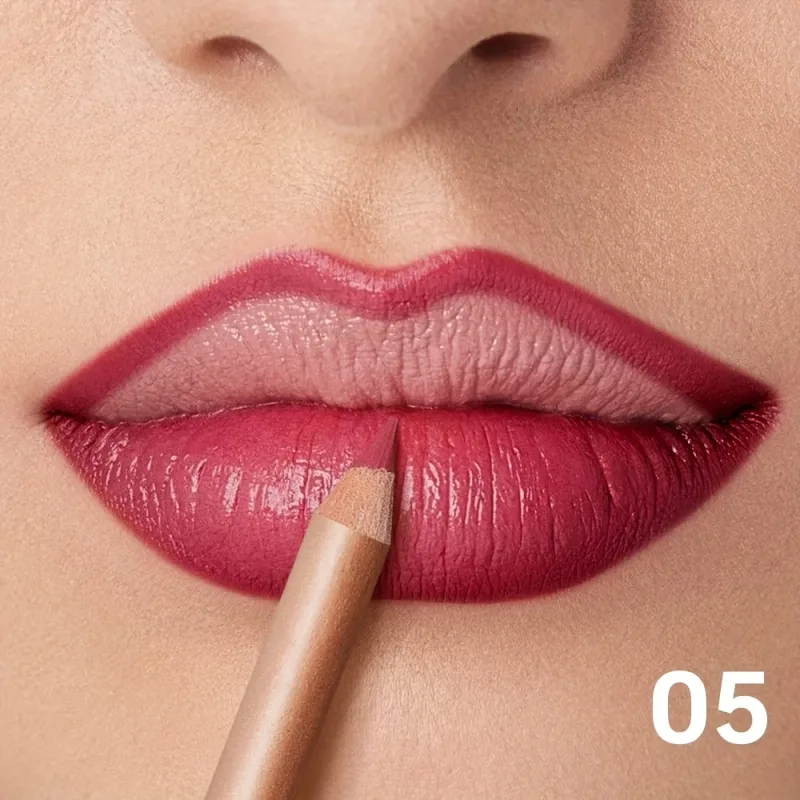 Matte Lip Liner Pencil Nude Long-Lasting Waterproof Smudge-Proof Precise Outline Smooth Creamy Formula