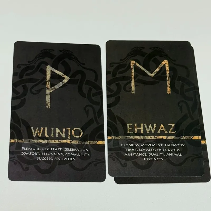 Elder Futhark Rune Cards with Meanings –25 Pcs Norse Mythology Oracle Cards for Fortune Telling & Meditation