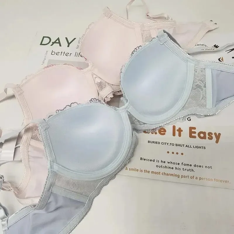 Sexy Lace Push Up Bra & Panty Set for Women Supportive Non-Run Cup Comfortable Skin-Friendly Lingerie
