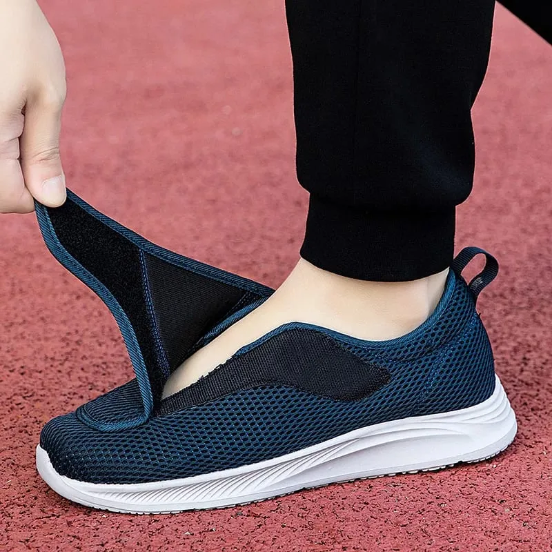 Adjustable Open Shoes For Men Lightweight Comfort Diabetic Walking Shoes Sneakers for Swollen Elderly Feet Normal Width