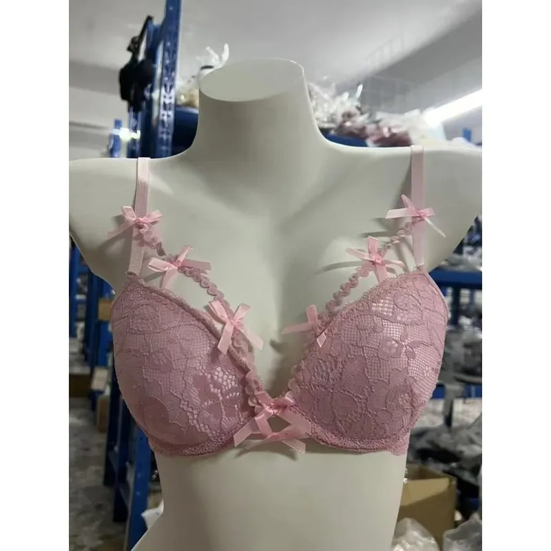 1. BANERDANNI Pure Style Women Lingerie Suit Purple Thin Strap Bowknot Comfort Breathable Underwear Set Size 32-38 Intimate Wear