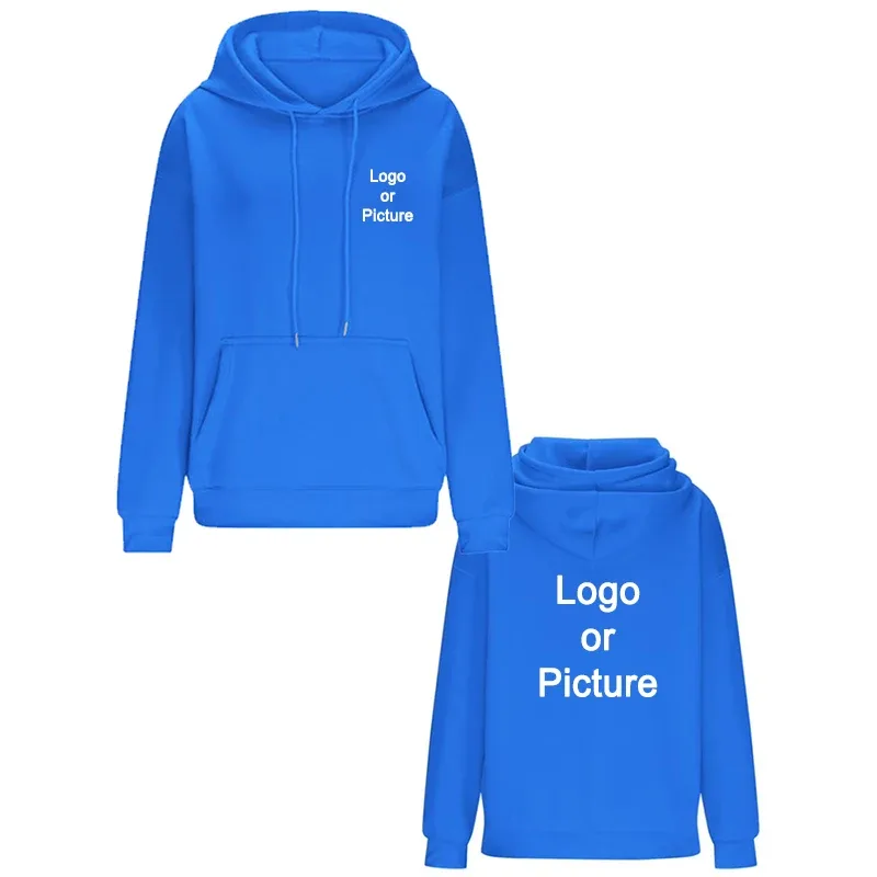 DIY Design Oversize Hoodies Women Fashion Customized Printed Loose Long Sleeve Shoulder Drop Cuff Sweathsirts Pullovers Sudadera