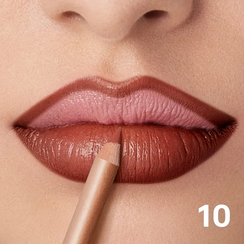 Matte Lip Liner Pencil Nude Long-Lasting Waterproof Smudge-Proof Precise Outline Smooth Creamy Formula