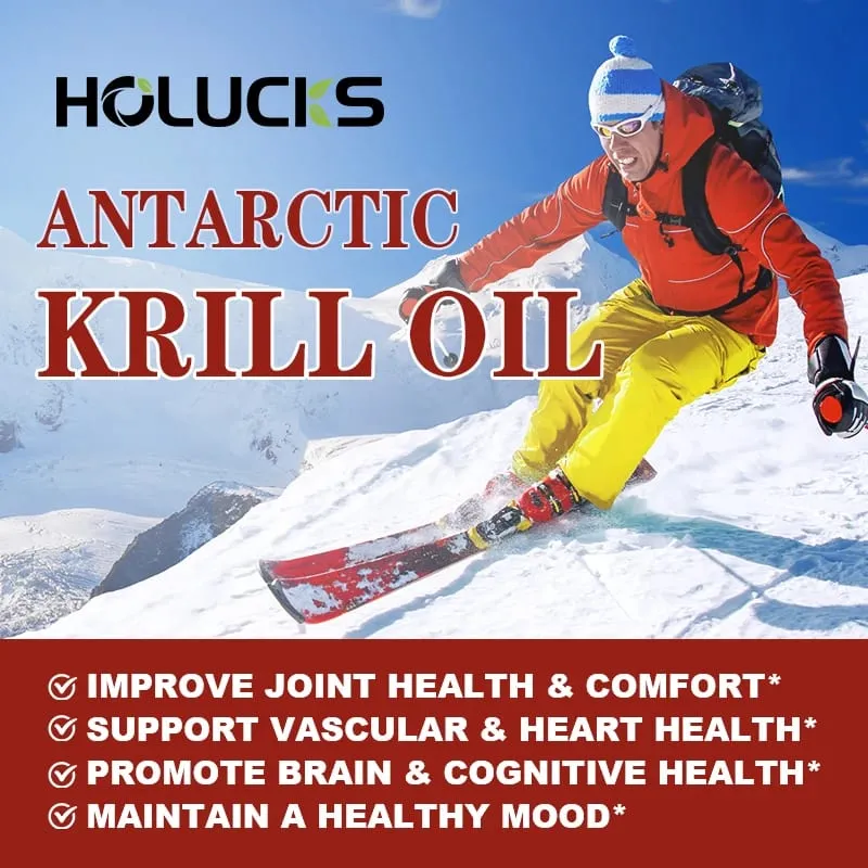 Buy 1 Get 1 Free! Pure Antarctic Krill Oil 2000mg Supplement with Astaxanthin for Heart & Brain Health Healthy Aging Non-GMO