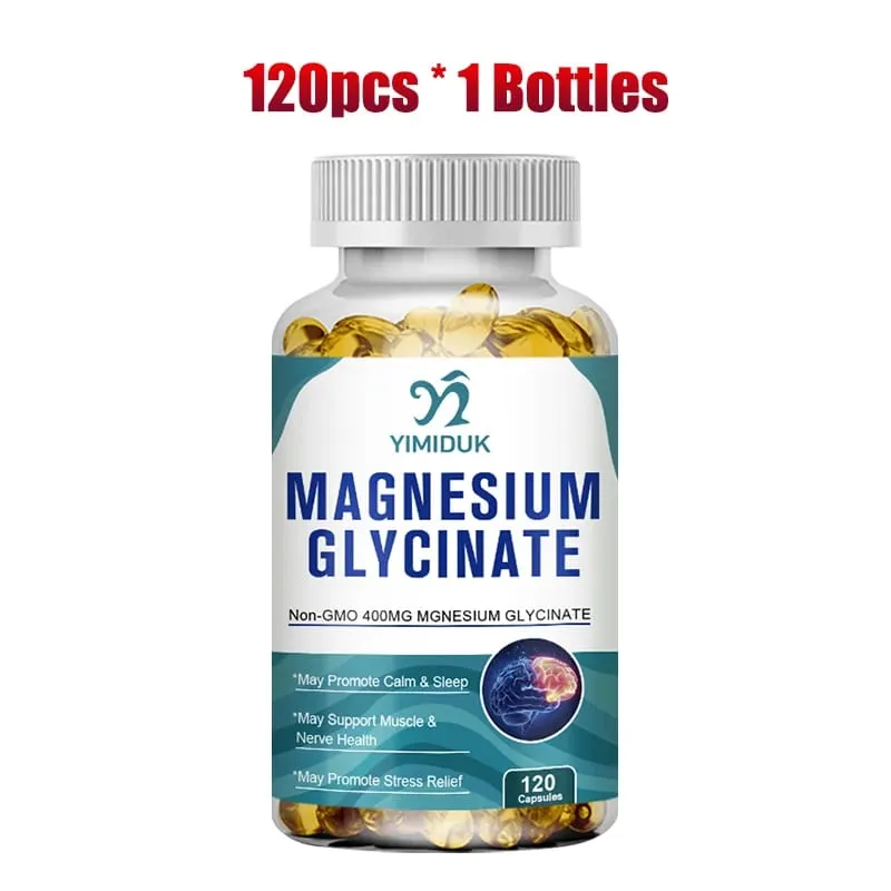 Buy 1 Get 1 Free! Pure Magnesium Glycinate Supplement for Deep Sleep & Stress Relief Aid Muscle Relaxation & Nervous System