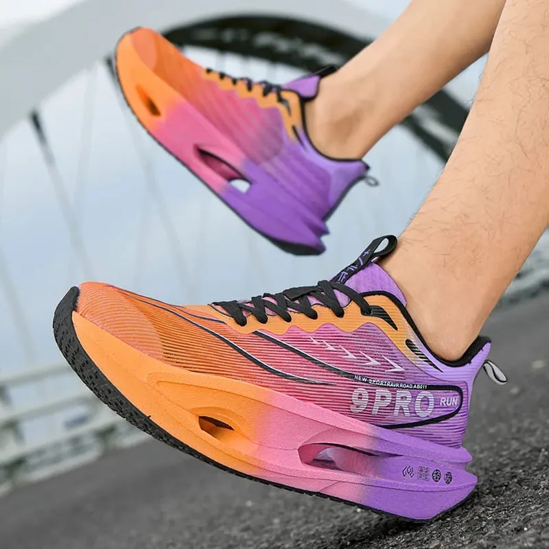 Men Running Shoes Cushion Stable Lightweight Sport Shoes Mesh Breathable Casual Sneakers Women Non-slip Outdoor Athletic Shoes