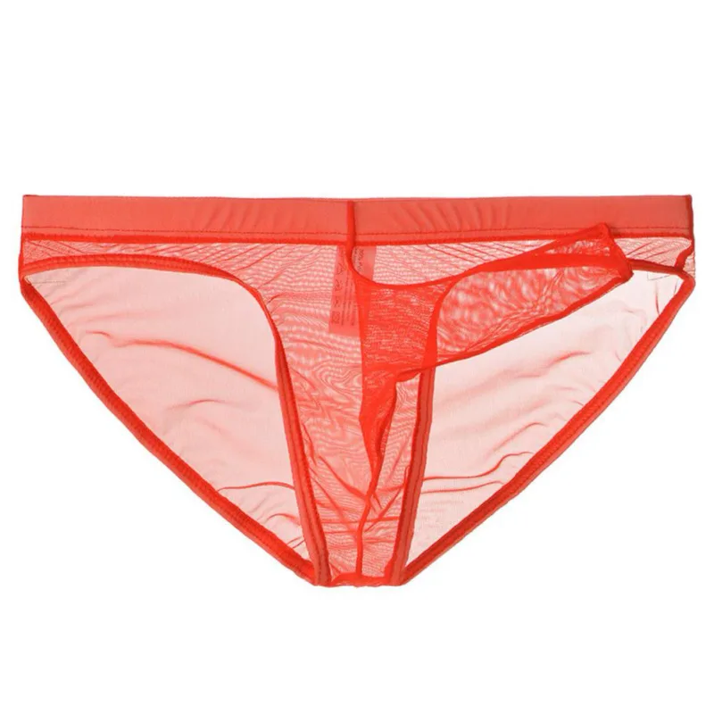 Men Underwear Mesh Transparent Elephant Nose Briefs Thin Lightweight Quick Dry Low Waist Breathable Underpants — image 3