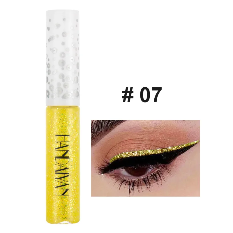 12 Colors Shiny Eye Liners Pigment Silver Rose Gold Color Glitter Liquid Eyeliner Metallic Colorful Makeup For Women