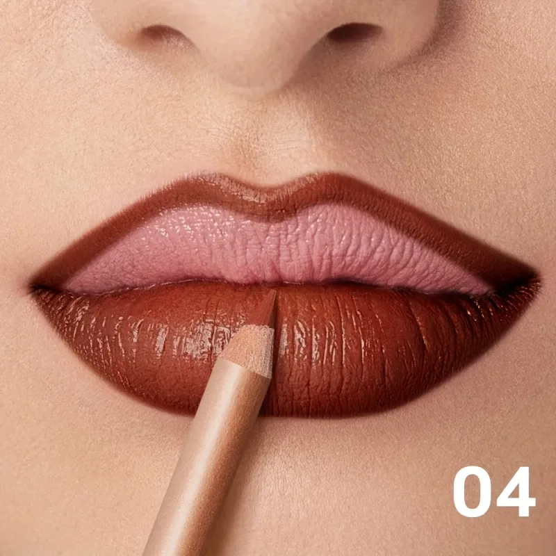 Matte Lip Liner Pencil Nude Long-Lasting Waterproof Smudge-Proof Precise Outline Smooth Creamy Formula