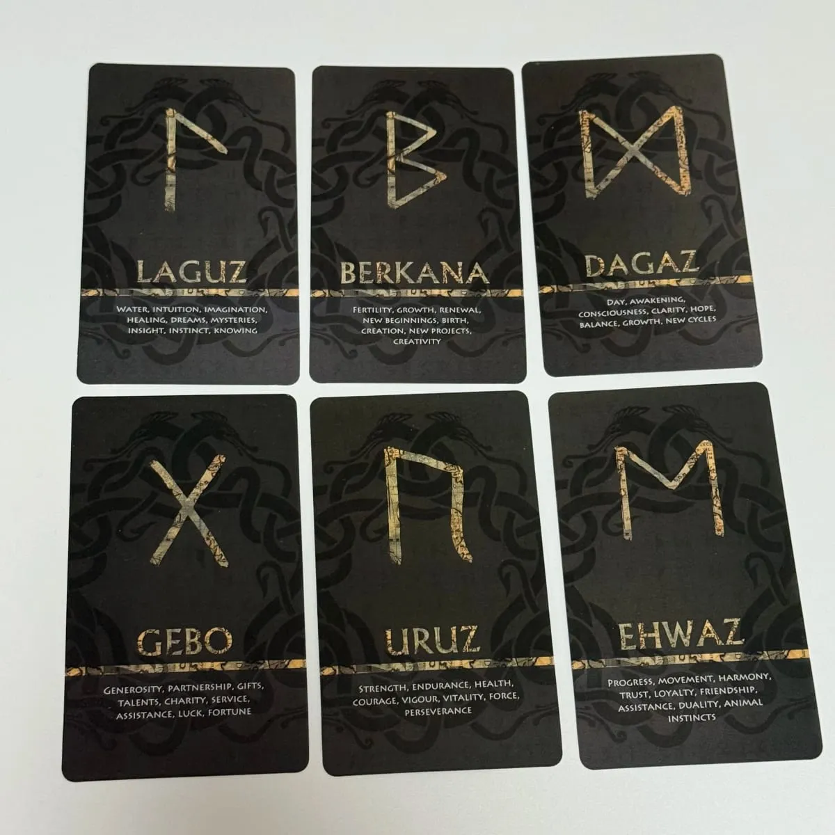 Elder Futhark Rune Cards with Meanings –25 Pcs Norse Mythology Oracle Cards for Fortune Telling & Meditation