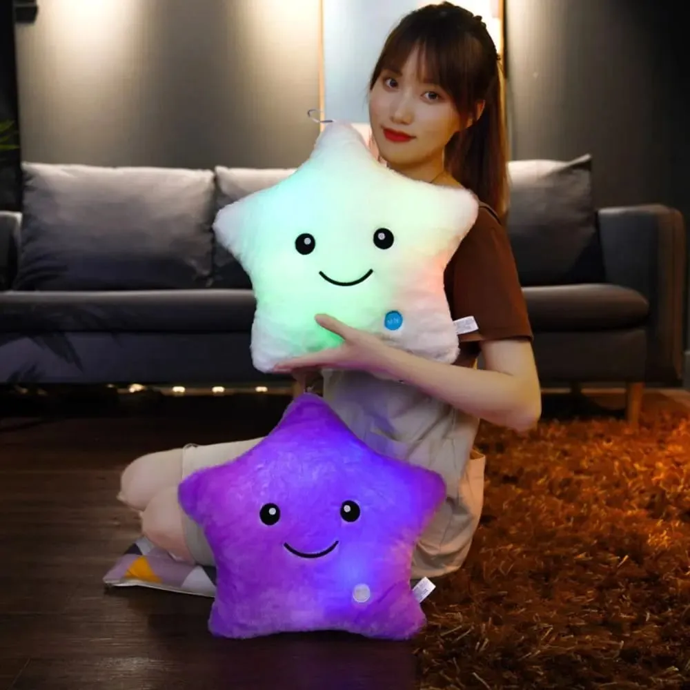 LED Electronic Star Plush Toy Soft Baby Kid Toys LED Star Doll Toy Home Decoration Star Soft Star Pillow