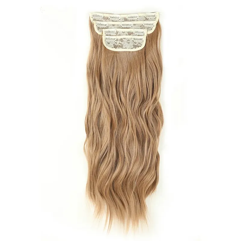 4-Piece Set Hair Clip Extensions Clip In Wavy Hair Extensions 20 Inch Long Synthetic Curly Hair Extensions for Women