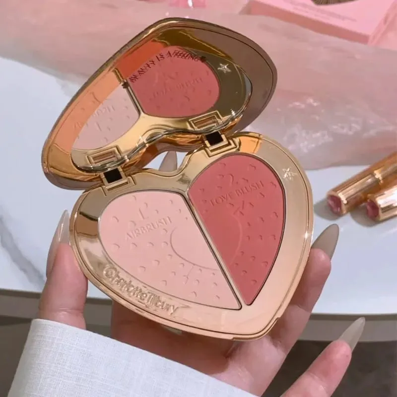 Charlotte Tilbury PILLOW TALK Series Soft Heart Double Color Powder Blusher Color Plate Hot Color Code First Love Sex on Fire