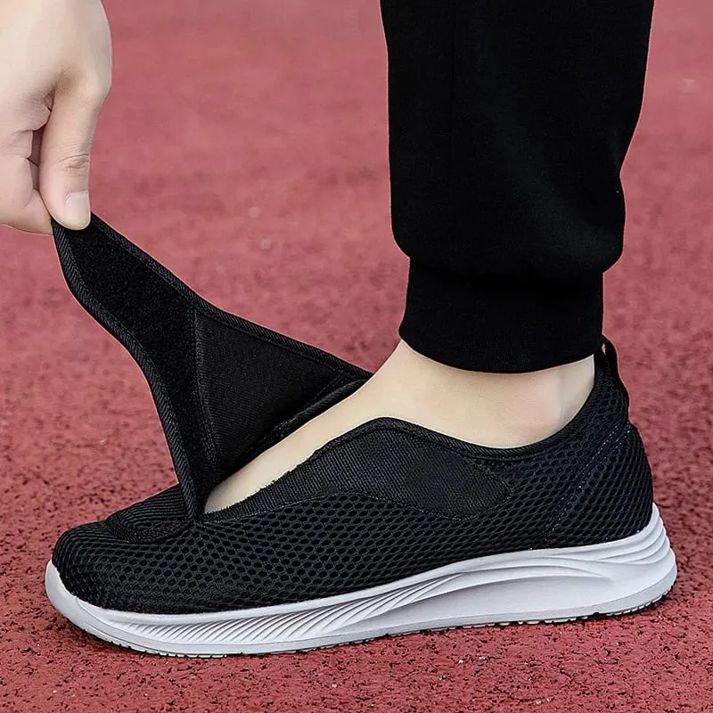 Adjustable Open Shoes For Men Lightweight Comfort Diabetic Walking Shoes Sneakers for Swollen Elderly Feet Normal Width