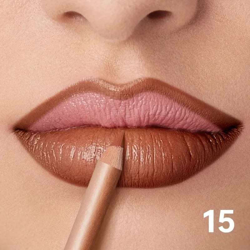 Matte Lip Liner Pencil Nude Long-Lasting Waterproof Smudge-Proof Precise Outline Smooth Creamy Formula