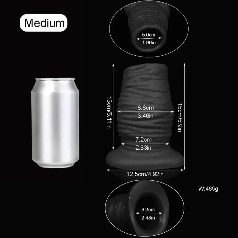 3/3.46/3.85 Inch Huge Hollow Anal Plug Liquid Silicone Soft Butt Plug Vaginal Anal Expansion Speculum Gay Fisting BDSM Sex Toys
