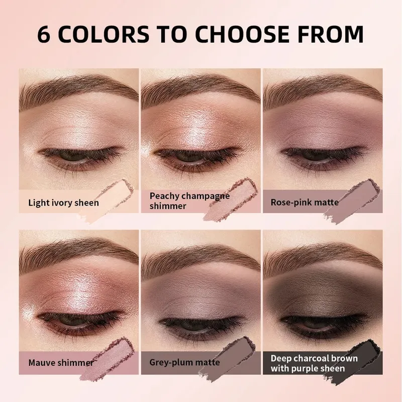 Matte Shimmer Nude Eyeshadow & 6 Tone Blush Powder Palette Long Lasting Blendable Face Eye Makeup Kit with Applicator Brushes