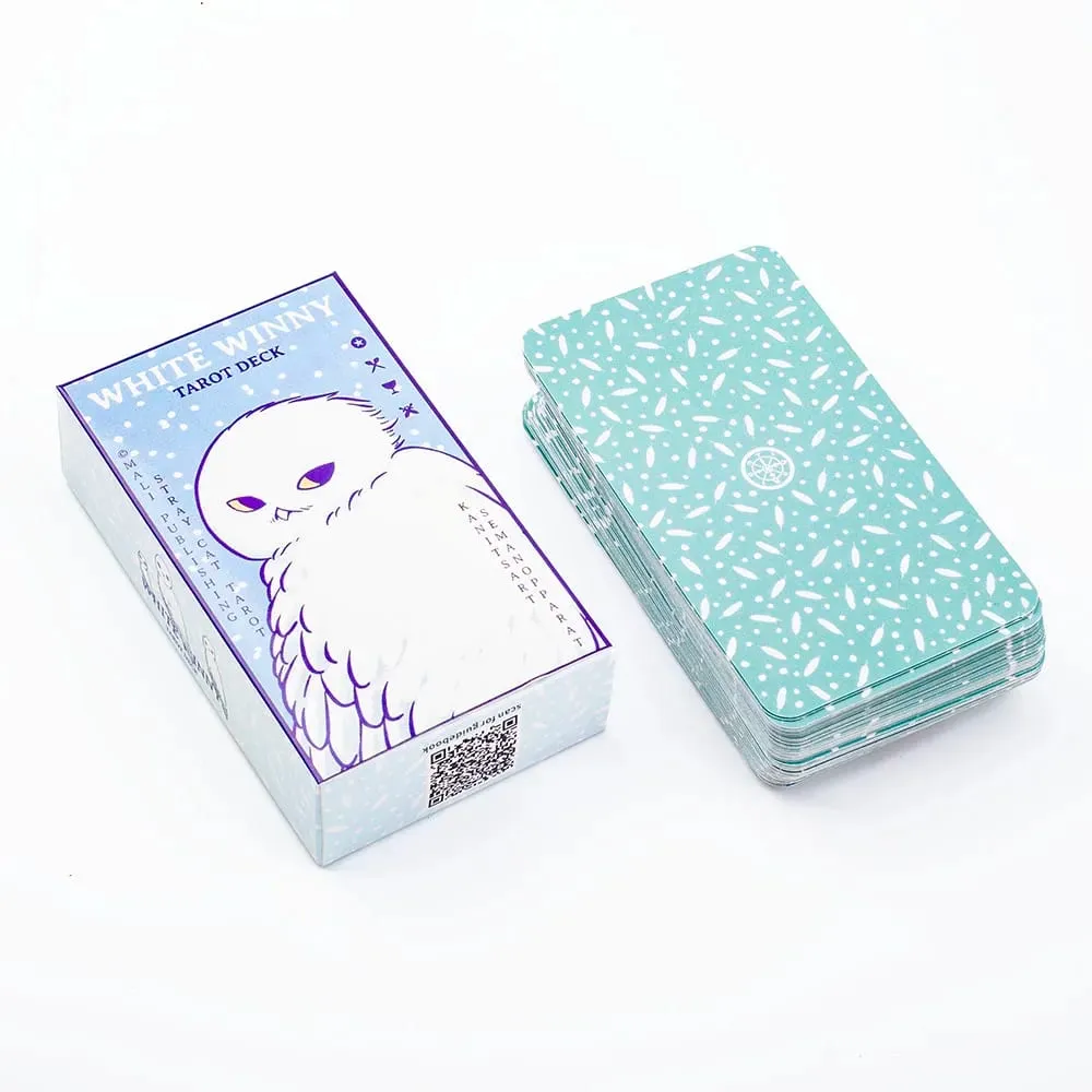 White Winny Tarot English Edition 80 Cards Deck with PDF Guidebook Fate Divination Cards for Beginners Board Games