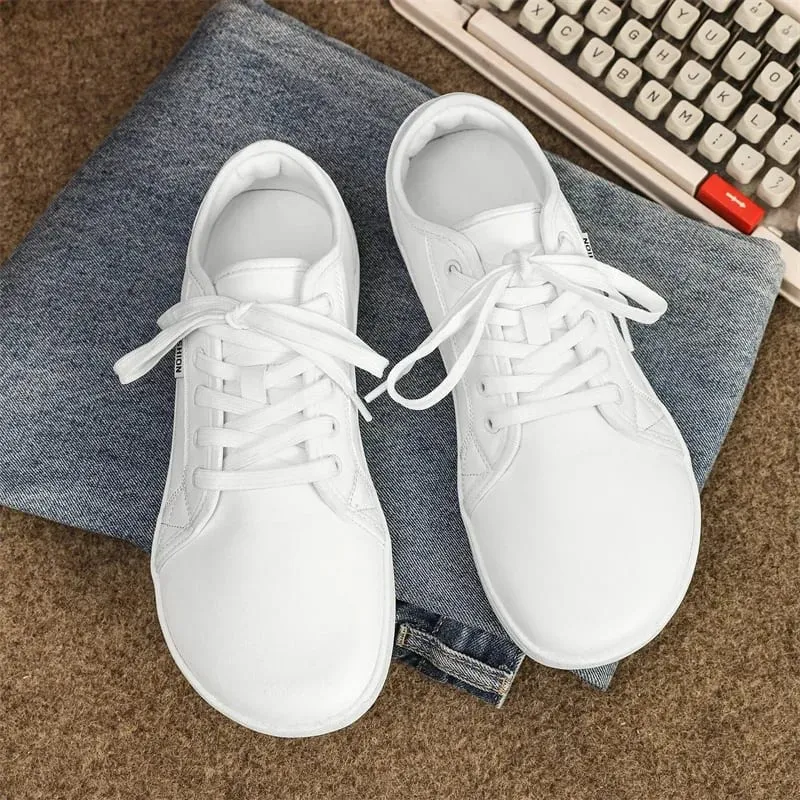 2025 New Minimalist Shoes for Men Women Wide Toe Barefoot Zero Drop Shoes Casual Artificial Leather Lightweight Walking Sneakers