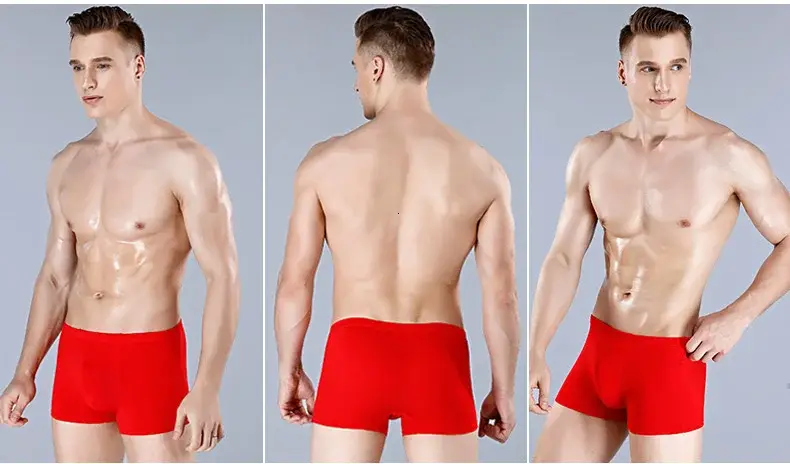 Colorful Ultra Soft Comfy Bamboo Fiber Underwear Mens Boxer blue Breathable Underpants Men Size XL-6XL 7XL Solid Calzoncillos
