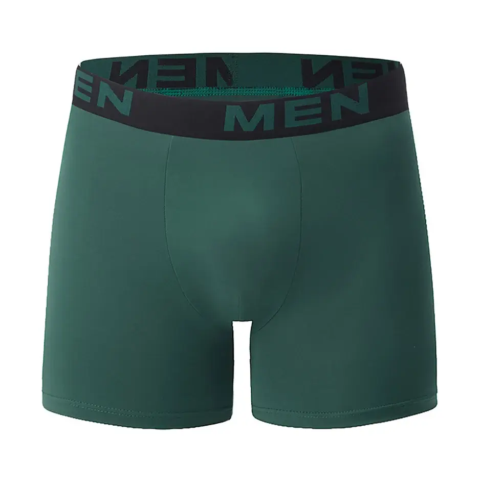 7-piece Set of Four Season Men's Solid Color Long Casual Underwear, Fashionable Sports Underwear, Plus Size Flat Corner Pants