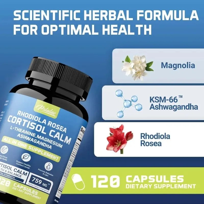 16-in-1 Super Calm Cortisol Manager Supplement - Improves Focus and Mental Clarity Relieves Fatigue for Women & Men