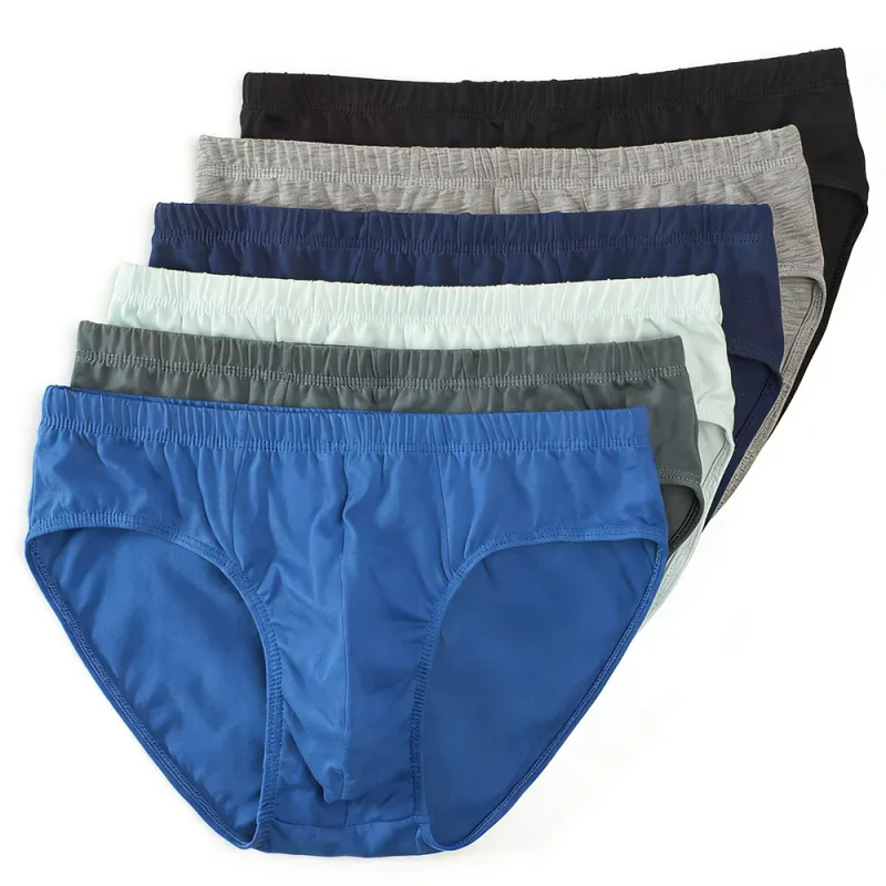 5Pcs Random Color Men's 100% Cotton Breathable Briefs Comfortable Male Underwear Lingerie Sexy Elastic Panties Underpants