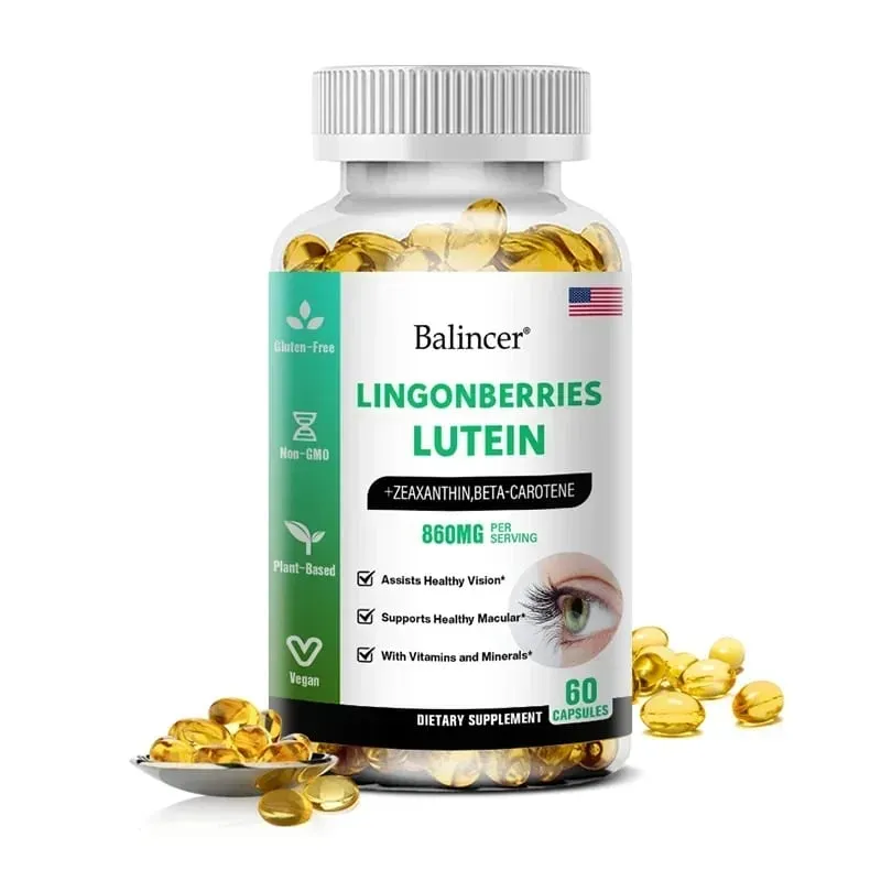 Balincer Lutein Capsules with Zeaxanthin Vitamin Dietary Supplement for Eye Health Support 120/60/30 Easy-to-Swallow Softgels