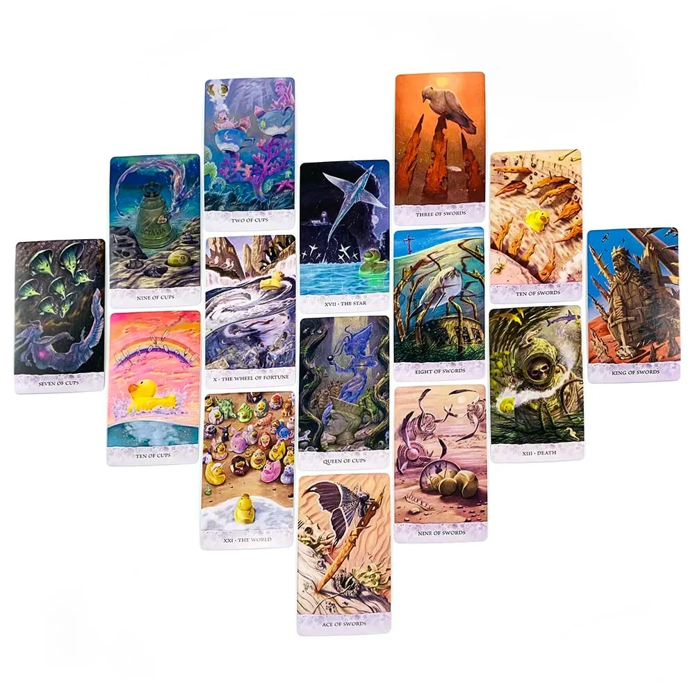Tarot of Tides Game Cards 78 Card Whimsical Ocean Tarot Deck Bob Duck Adventure Theme Perfect for Divination & Gift Giving