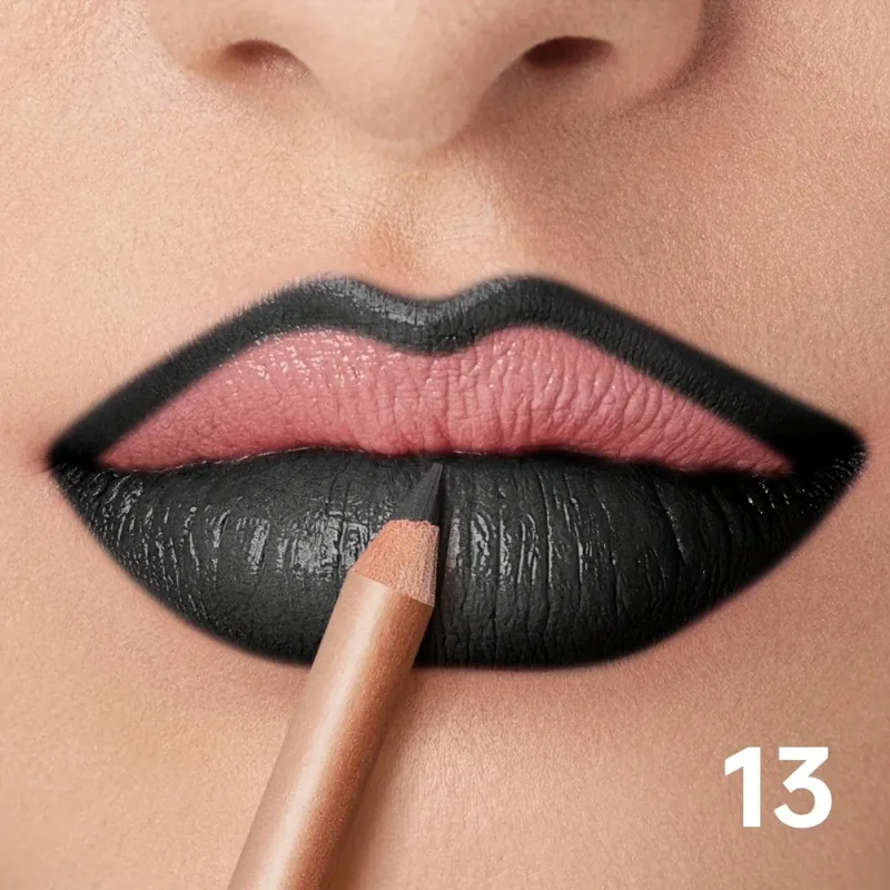 Matte Lip Liner Pencil Nude Long-Lasting Waterproof Smudge-Proof Precise Outline Smooth Creamy Formula