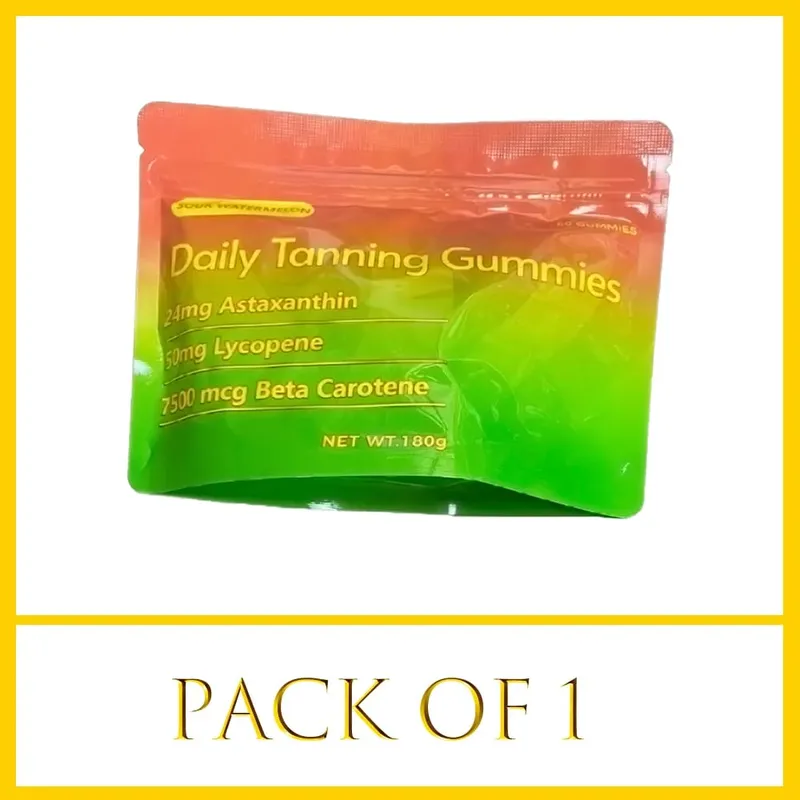 Tanning Gummies - Natural Tanning Supplement with Astaxanthin Lycopene & Beta Carotene - Boost Melanin for Radiant Skin & Glow