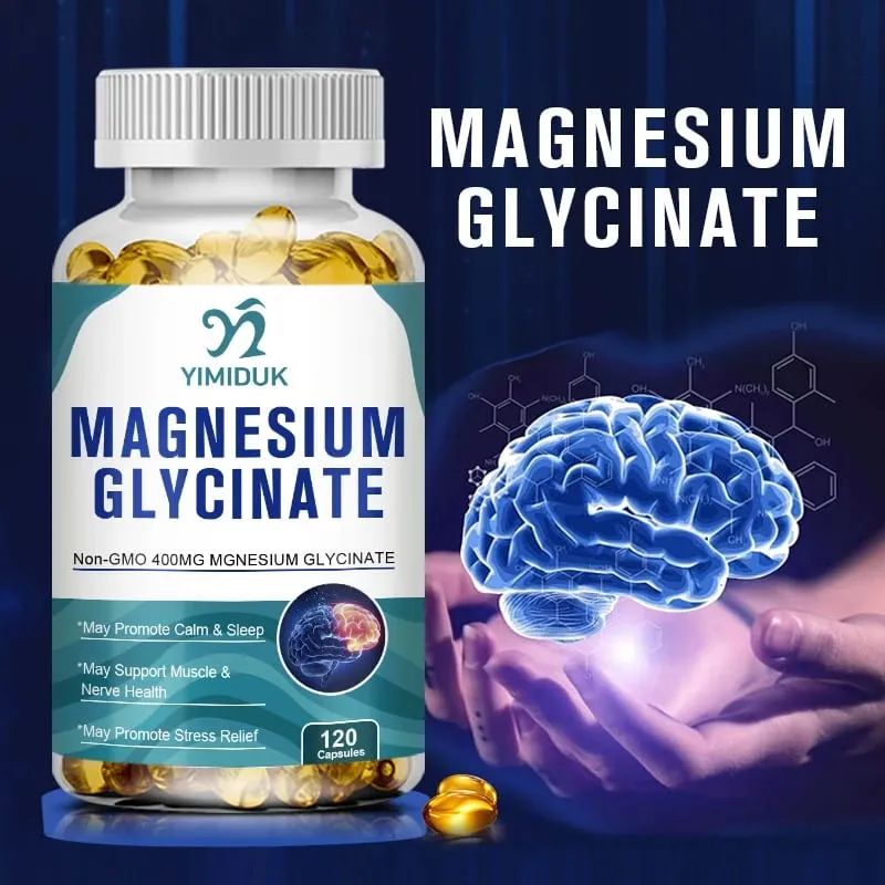 Buy 1 Get 1 Free! Pure Magnesium Glycinate Supplement for Deep Sleep & Stress Relief Aid Muscle Relaxation & Nervous System