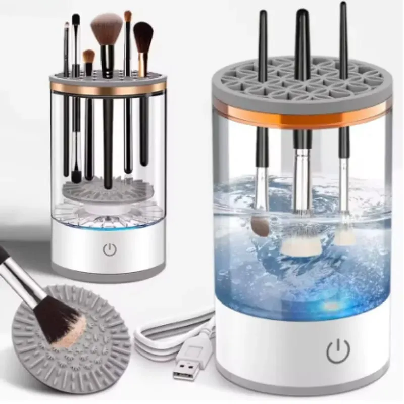 Portable USB Rechargeable Electric Makeup Brush Machine Efficient Automatic for Home Travel Cosmetic Brushes Deep Cleaning Tools