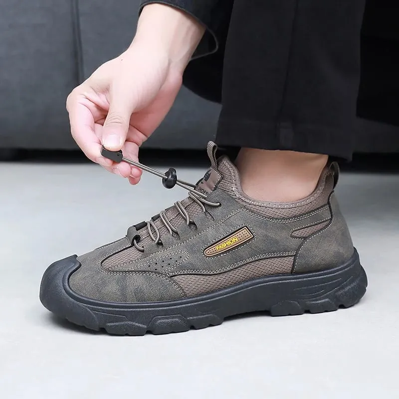 Men Winter Snow Boots New Fleece Lined Warm Shoes Non‑Slip Wear‑Resistant Hiking Boots Versatile Dad Shoes For Men