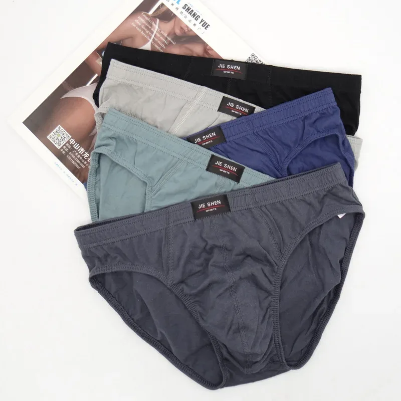 100% Cotton Briefs Mens Comfortable Underpants Man Underwear L/XL/2XL/3XL/4XL5pcs/Set Free Drop Shipping