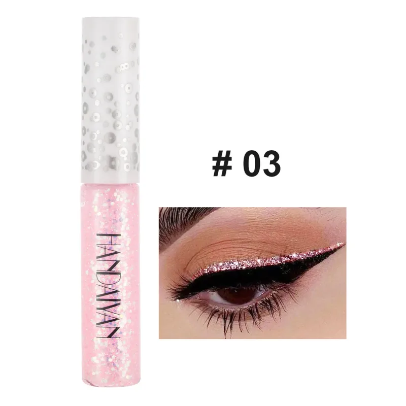 12 Colors Shiny Eye Liners Pigment Silver Rose Gold Color Glitter Liquid Eyeliner Metallic Colorful Makeup For Women
